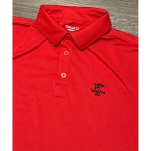 Straight Down Mens Red Cypress Point Club Performance Golf Polo Shirt Size M